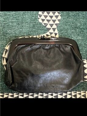 Vintage Made in Italy Black Frame Clutch Evening Bag